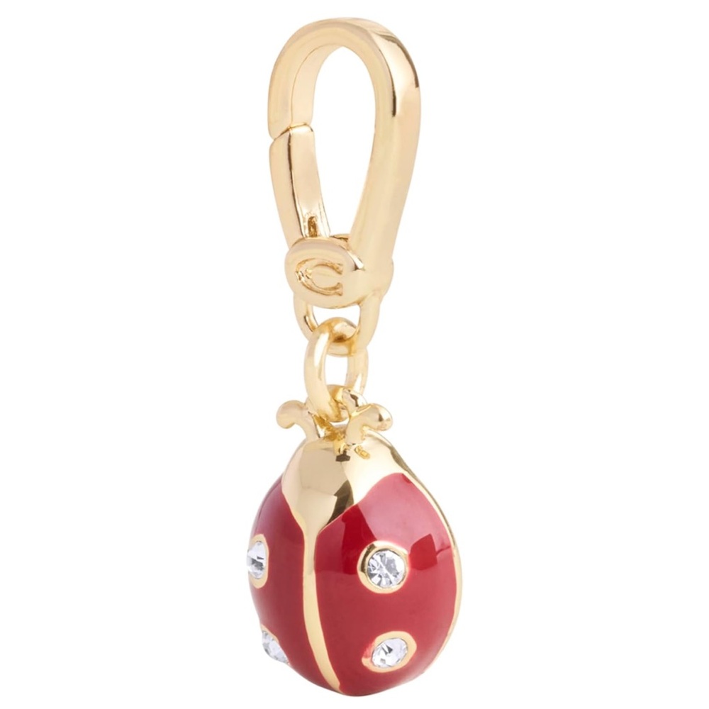 NWT Coach Gold and Red Ladybug Keychain Charm - Picture 3 of 7